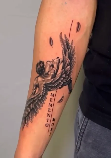 Black and grey realism tattoo by Damian Acosta