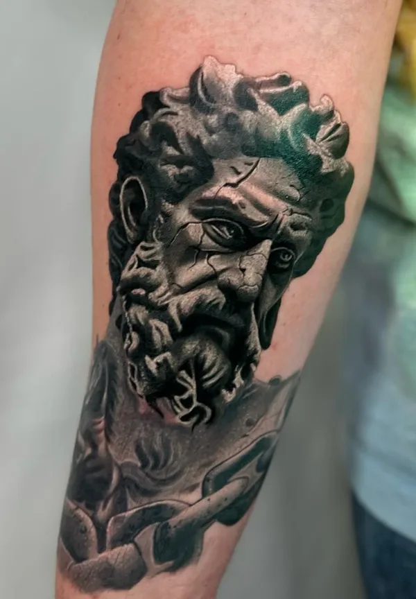 Black and grey realism tattoo by Damian Acosta